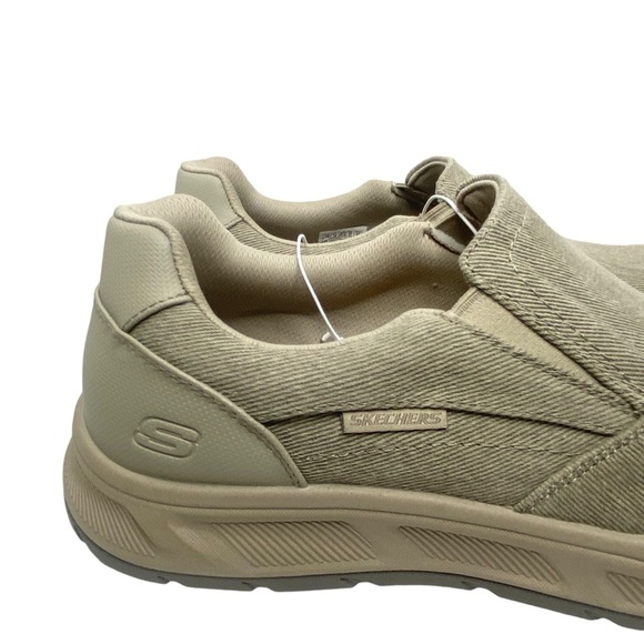 Skechers Men Size 13 Cohagen Vierra Relaxed Fit Canvas Slip On Shoes Taupe - Picture 3 of 11